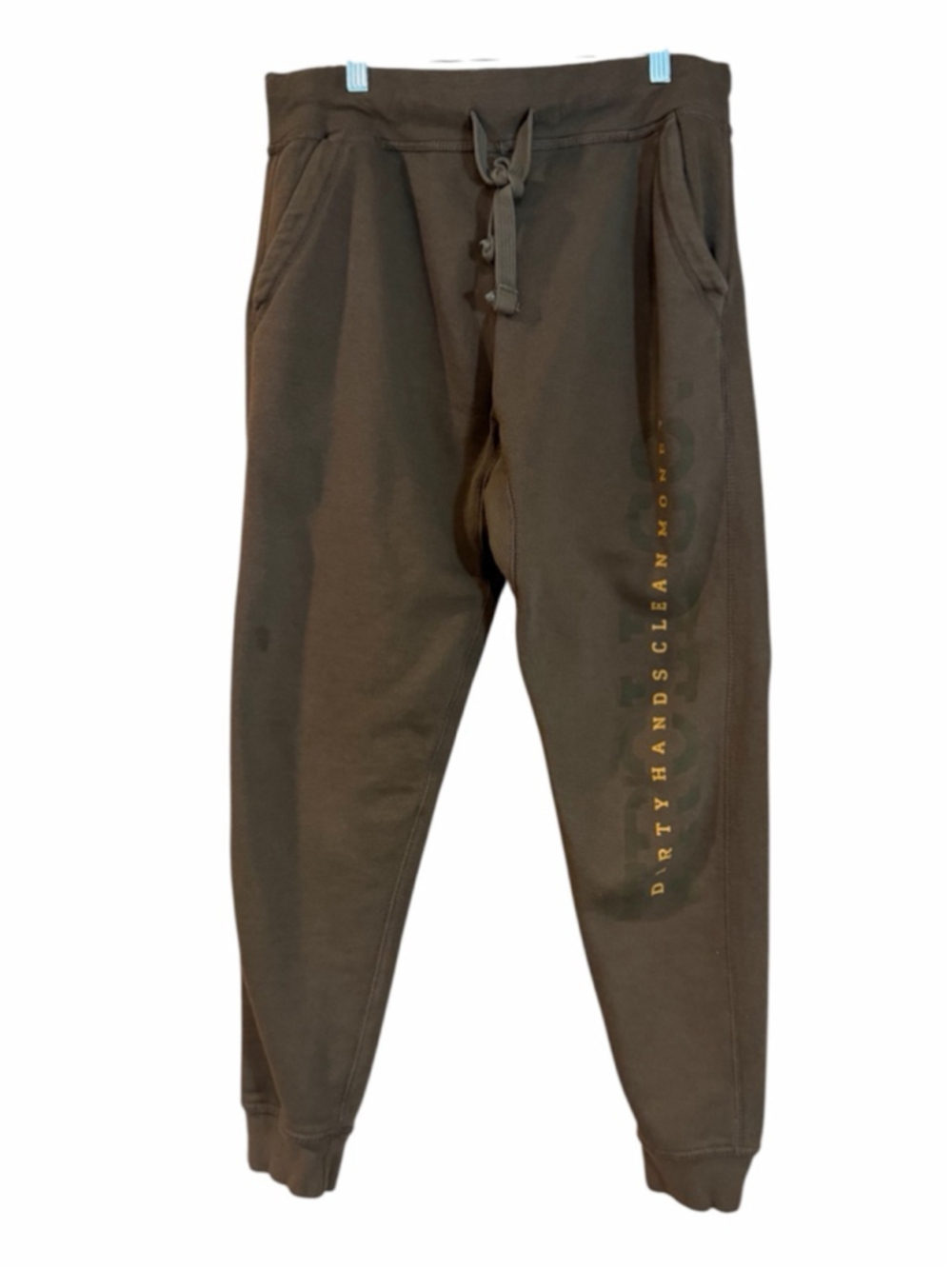 Troll Co. dirty hands clean money Idler Brown Sweatpant Mens size large